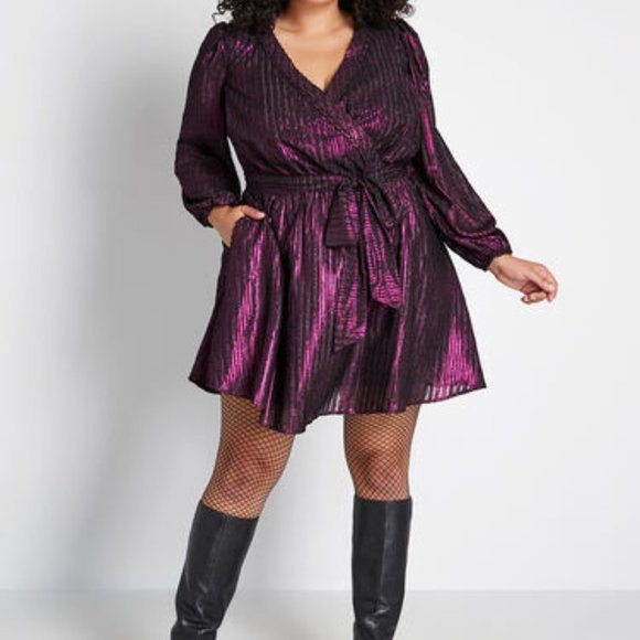 Modcloth Dresses & Skirts - Modcloth Purple Black Your Time 2 Shine Mini Dress